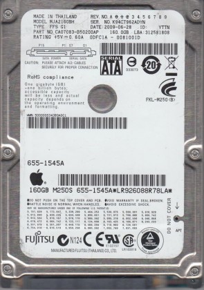 MJA2160BH FFS G1 Fujitsu 160GB SATA 2.5 Inch Hard Drive